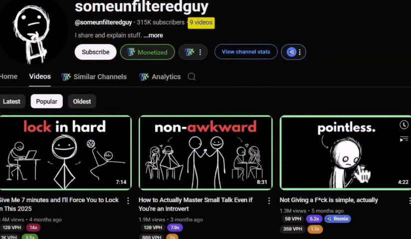 25个无需露脸的YouTube赚钱小众领域，附多个对标频道(思想、未测试）