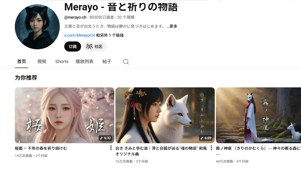 YouTube日语音乐频道（思想）