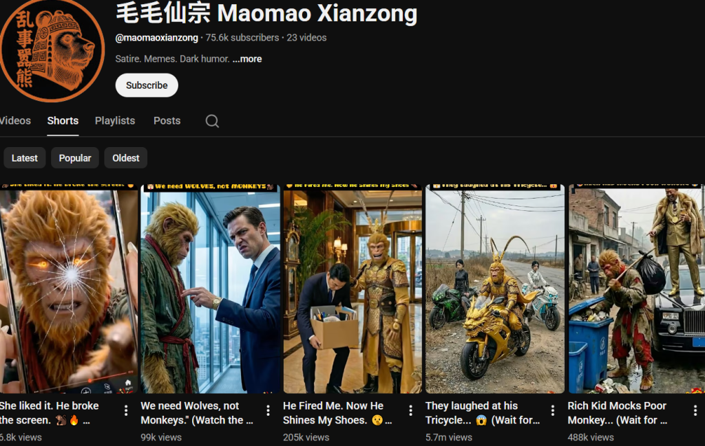 YouTube频道：“猴哥”带来的流量（思想）